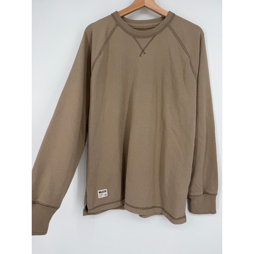 Hollister Men's Oversized Fit‎ Tan Crewneck Sweatshirt Size L